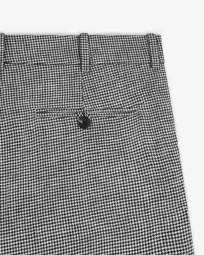 Pantalon plissé à motif pied-de-poule