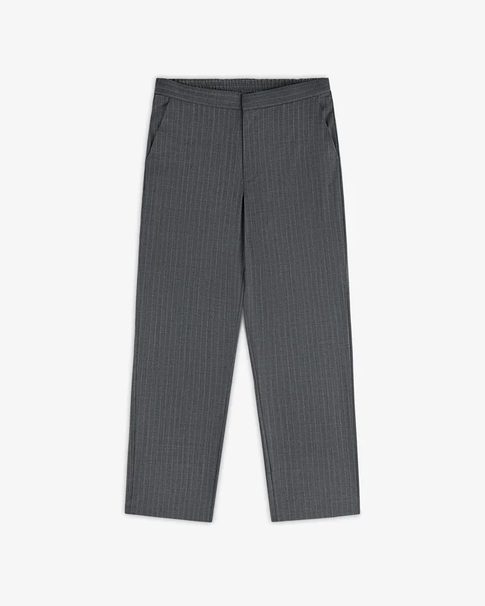 Pantalon à rayures fines et taille élastiquée