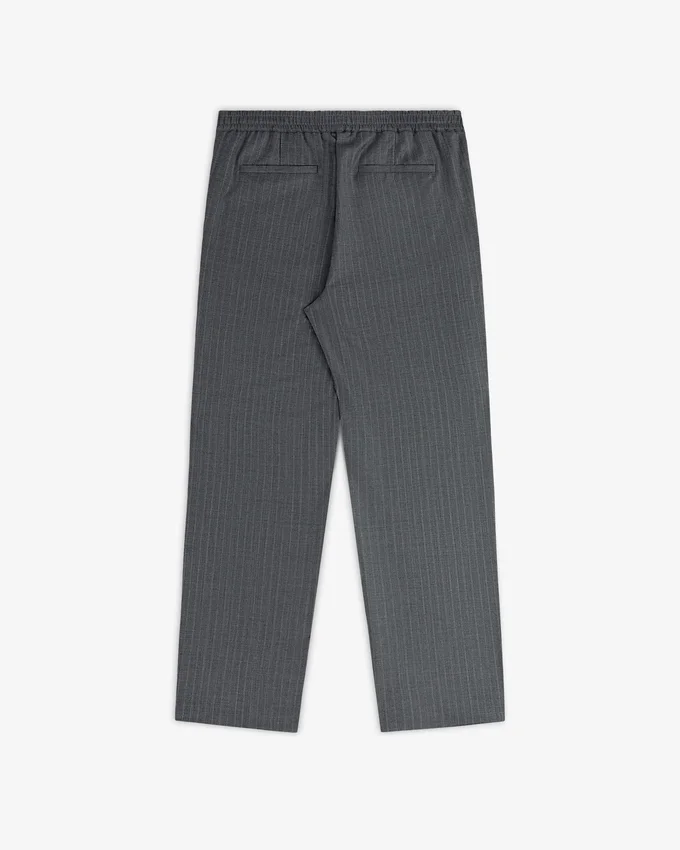 Pantalon à rayures fines et taille élastiquée
