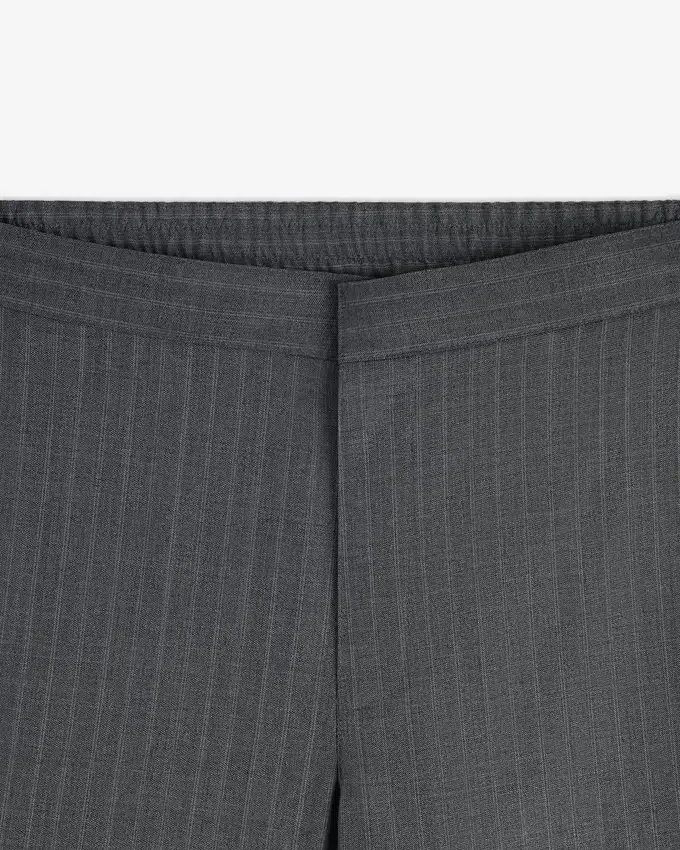 Pantalon à rayures fines et taille élastiquée
