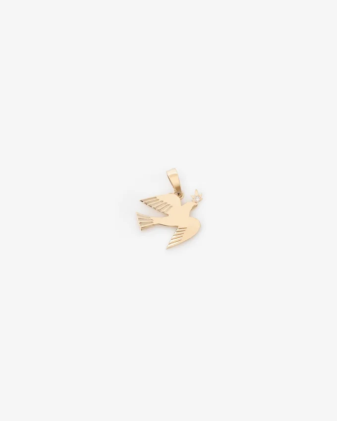 Pendentif colombe en or 14 carats