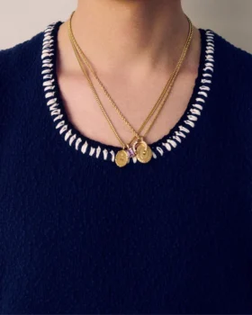 Pendentif en or 14 carats avec pierre précieuse