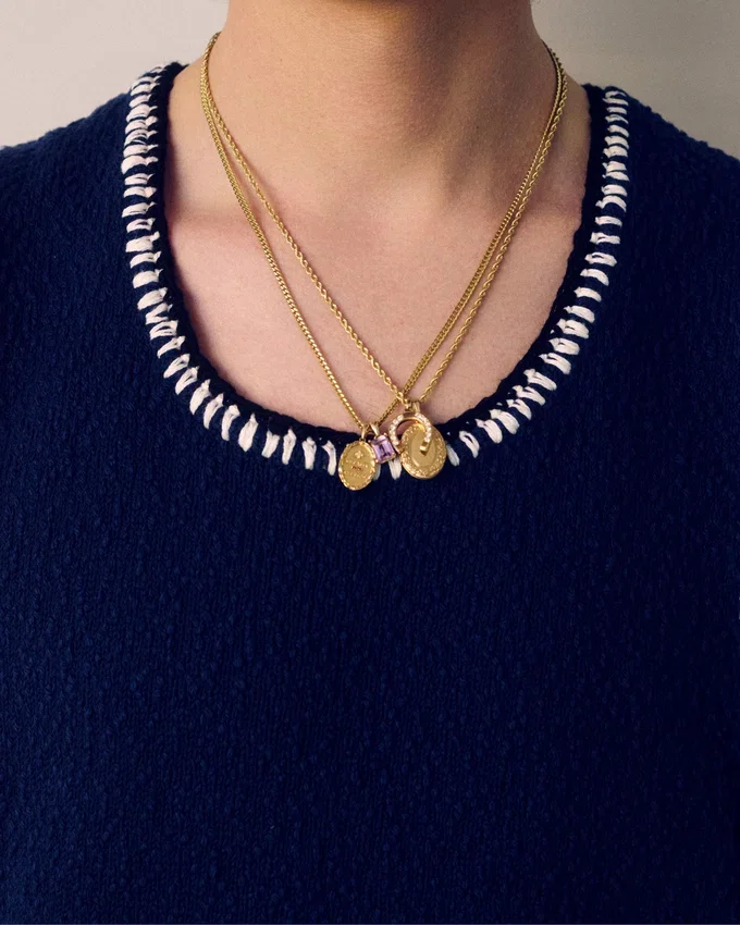 Pendentif en or 14 carats avec pierre précieuse