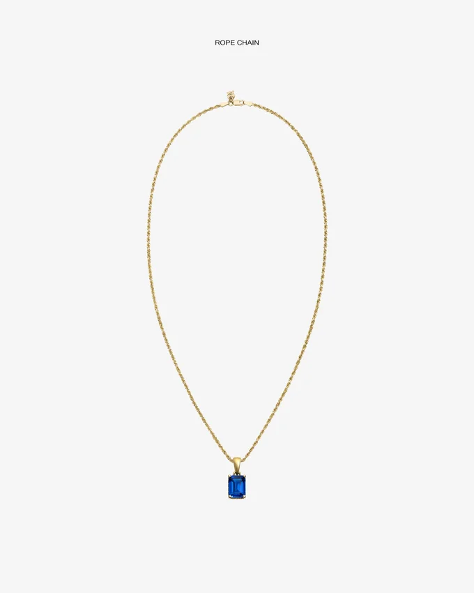 Pendentif en or 14 carats avec pierre précieuse