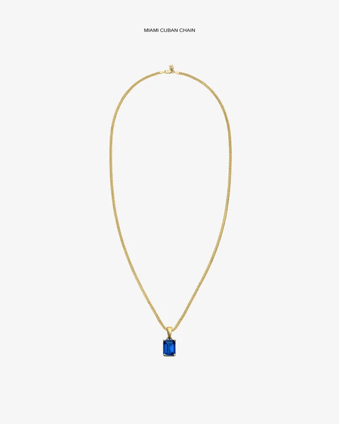 Pendentif en or 14 carats avec pierre précieuse