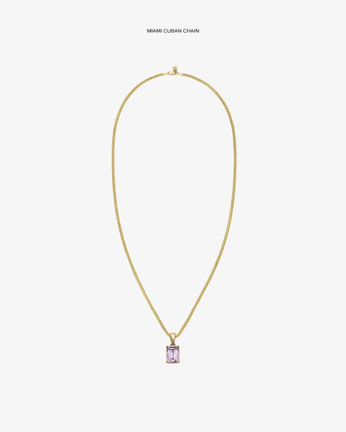 Pendentif en or 14 carats avec pierre précieuse