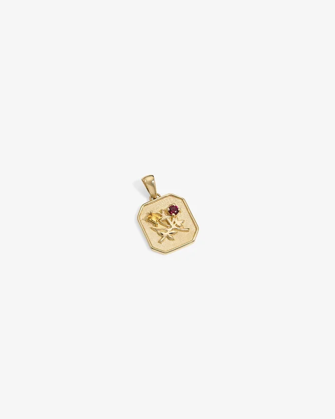 Pendentif en relief « Queens Crest » en or 14 carats