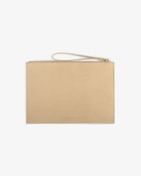 Petite pochette en nubuck gaufré croco