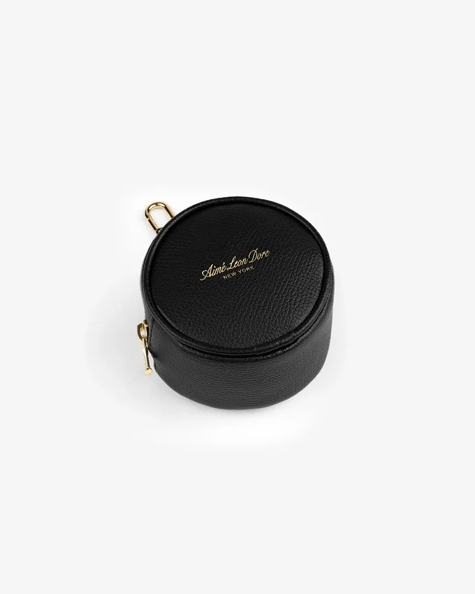 Pochette porte-clés en cuir pleine fleur