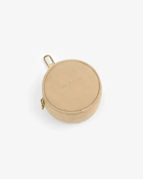 Pochette porte-clés en nubuck gaufré façon crocodile