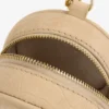 Pochette porte-clés en nubuck gaufré façon crocodile