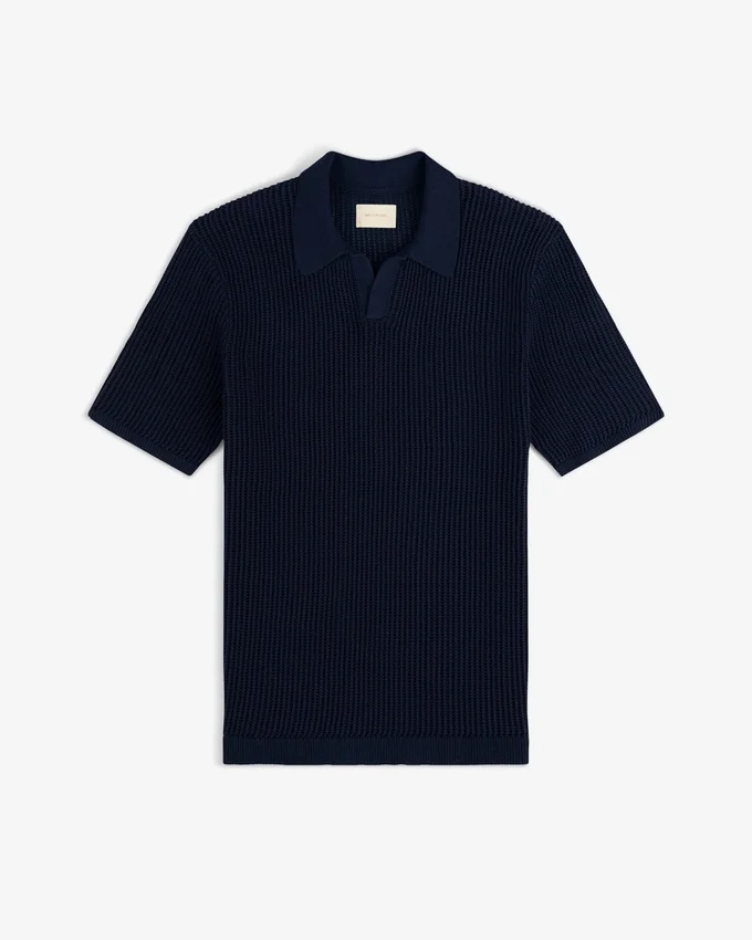 Polo en maille ajourée
