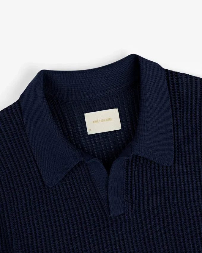 Polo en maille ajourée