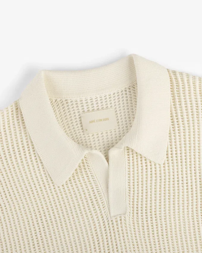 Polo en maille ajourée