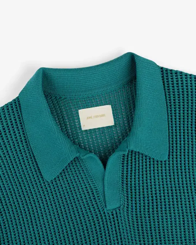 Polo en maille ajourée