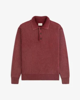 Polo en maille délavé à la pierre