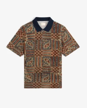Polo en piqué à imprimé Paisley