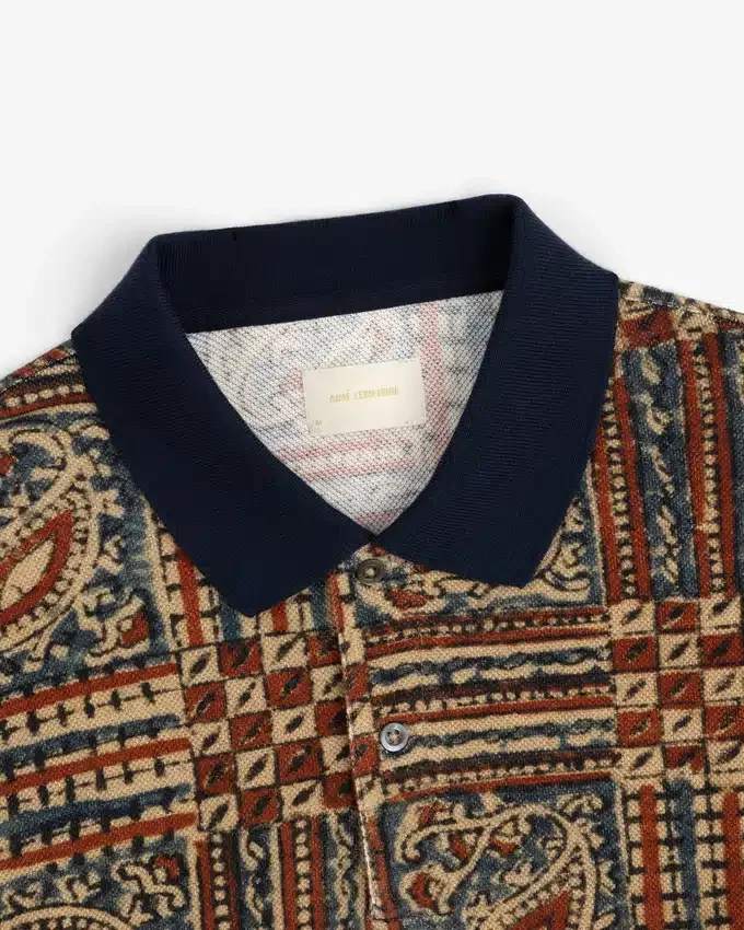 Polo en piqué à imprimé Paisley
