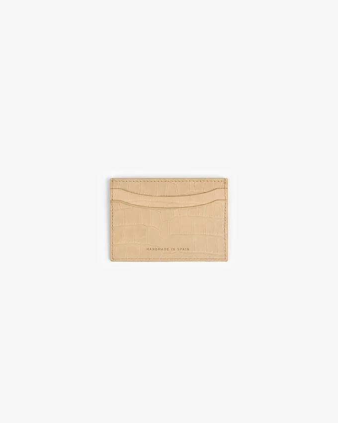 Porte-cartes en nubuck gaufré croco