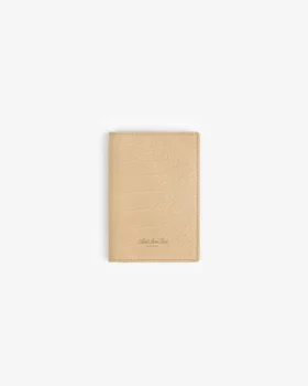 Porte-passeport en nubuck gaufré croco