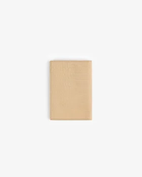 Porte-passeport en nubuck gaufré croco