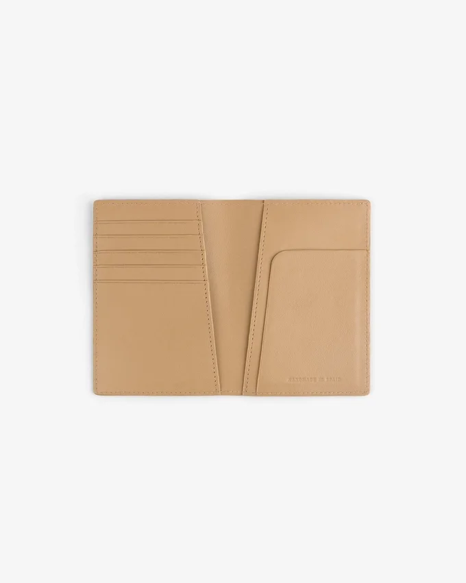 Porte-passeport en nubuck gaufré croco