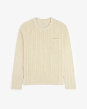 Pull à col rond avec coutures en chevrons