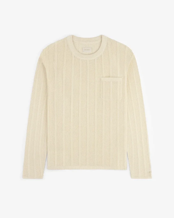 Pull à col rond avec coutures en chevrons
