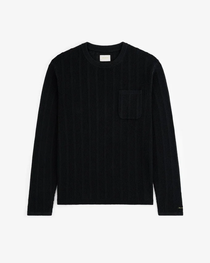 Pull à col rond avec coutures en chevrons