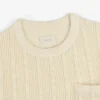 Pull à col rond avec coutures en chevrons