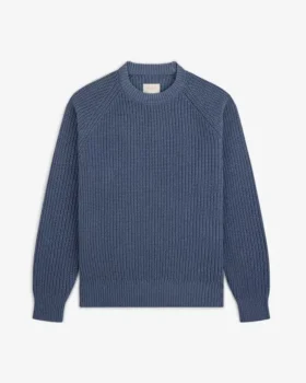 Pull à col rond en denim tricoté