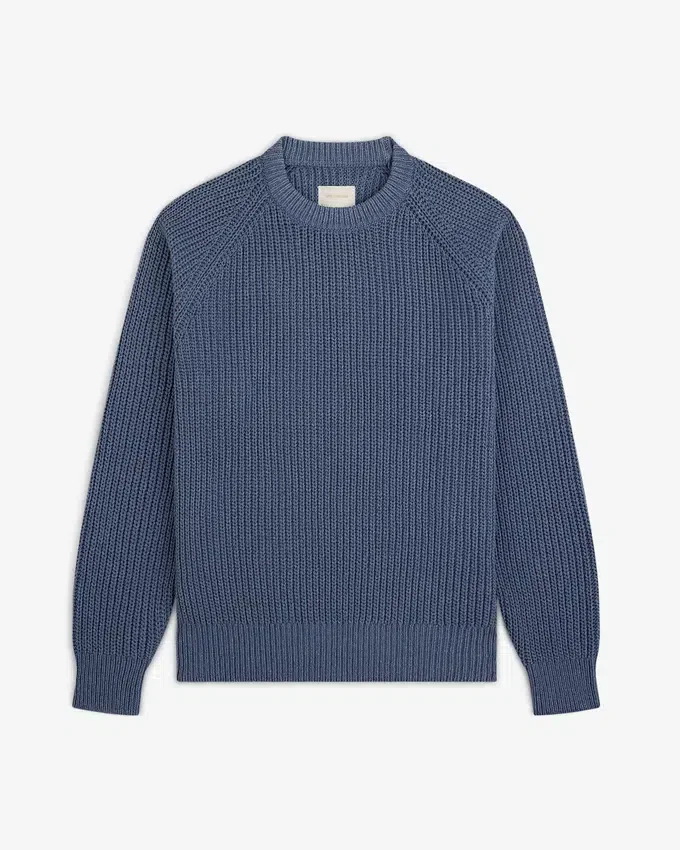 Pull à col rond en denim tricoté