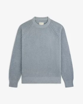 Pull à col rond en denim tricoté