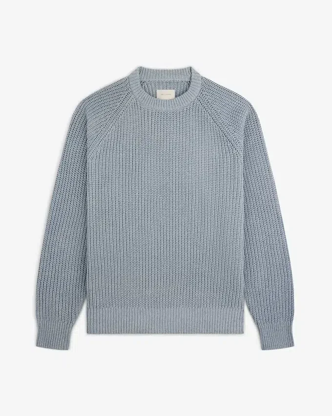 Pull à col rond en denim tricoté