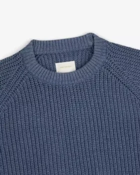 Pull à col rond en denim tricoté