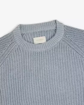 Pull à col rond en denim tricoté