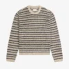 Pull à col rond en maille ajourée bouclée