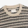 Pull à col rond en maille ajourée bouclée
