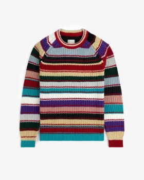 Pull à col rond rayé