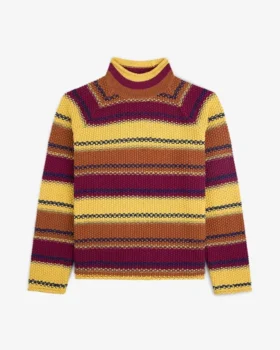 Pull à col roulé rayé