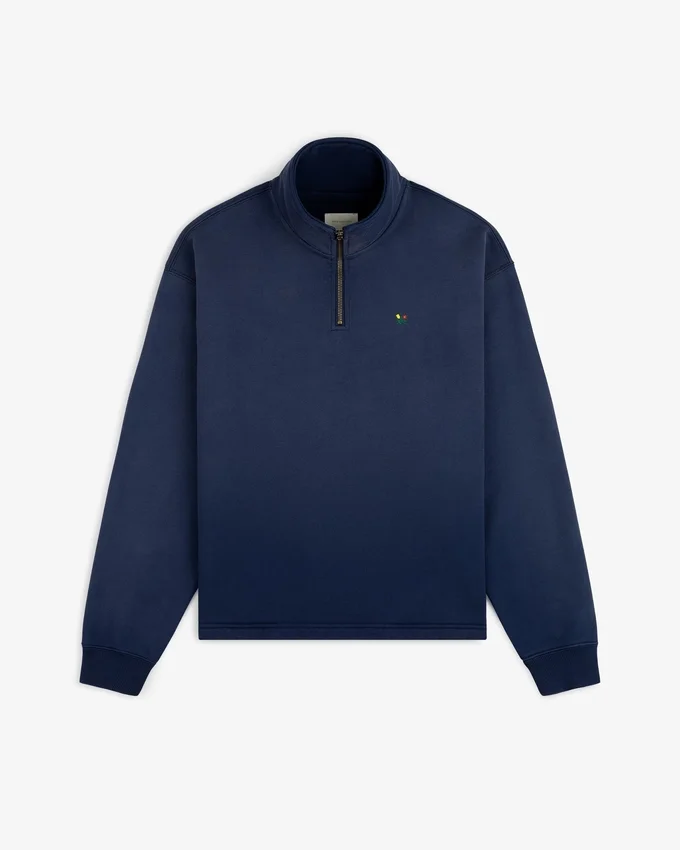 Pull à col zippé « Crest » délavé au soleil