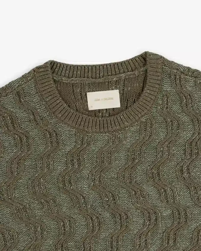 Pull en maille torsadée mélange lin