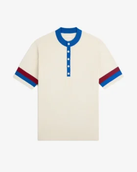 Pull Henley en maille sportive