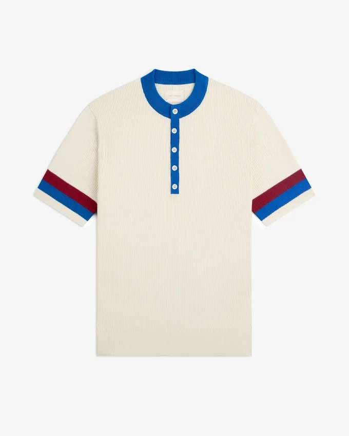 Pull Henley en maille sportive