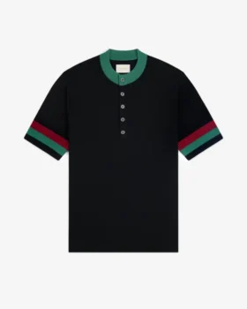 Pull Henley en maille sportive