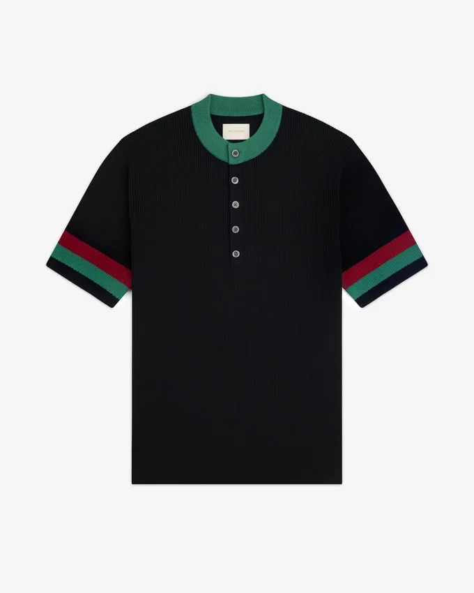 Pull Henley en maille sportive