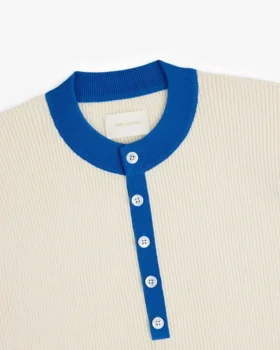 Pull Henley en maille sportive