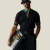 Pull Henley en maille sportive