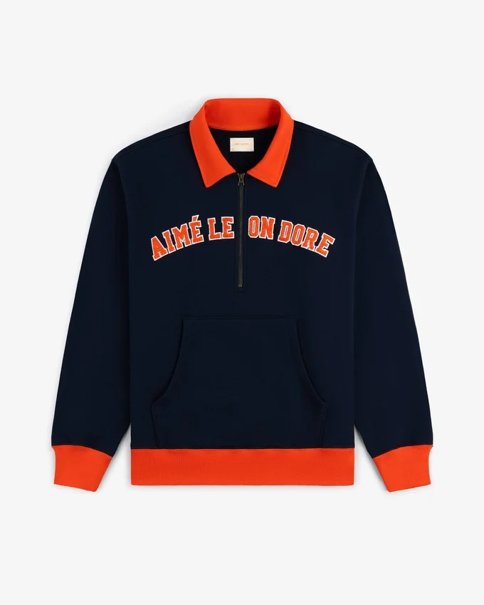 Pull universitaire à quart de zip