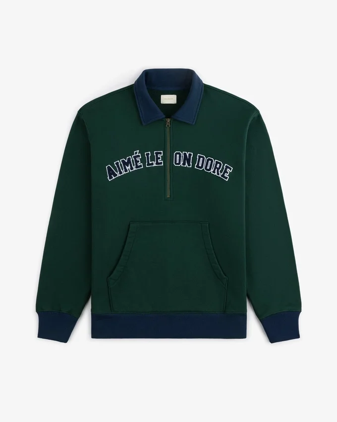Pull universitaire à quart de zip